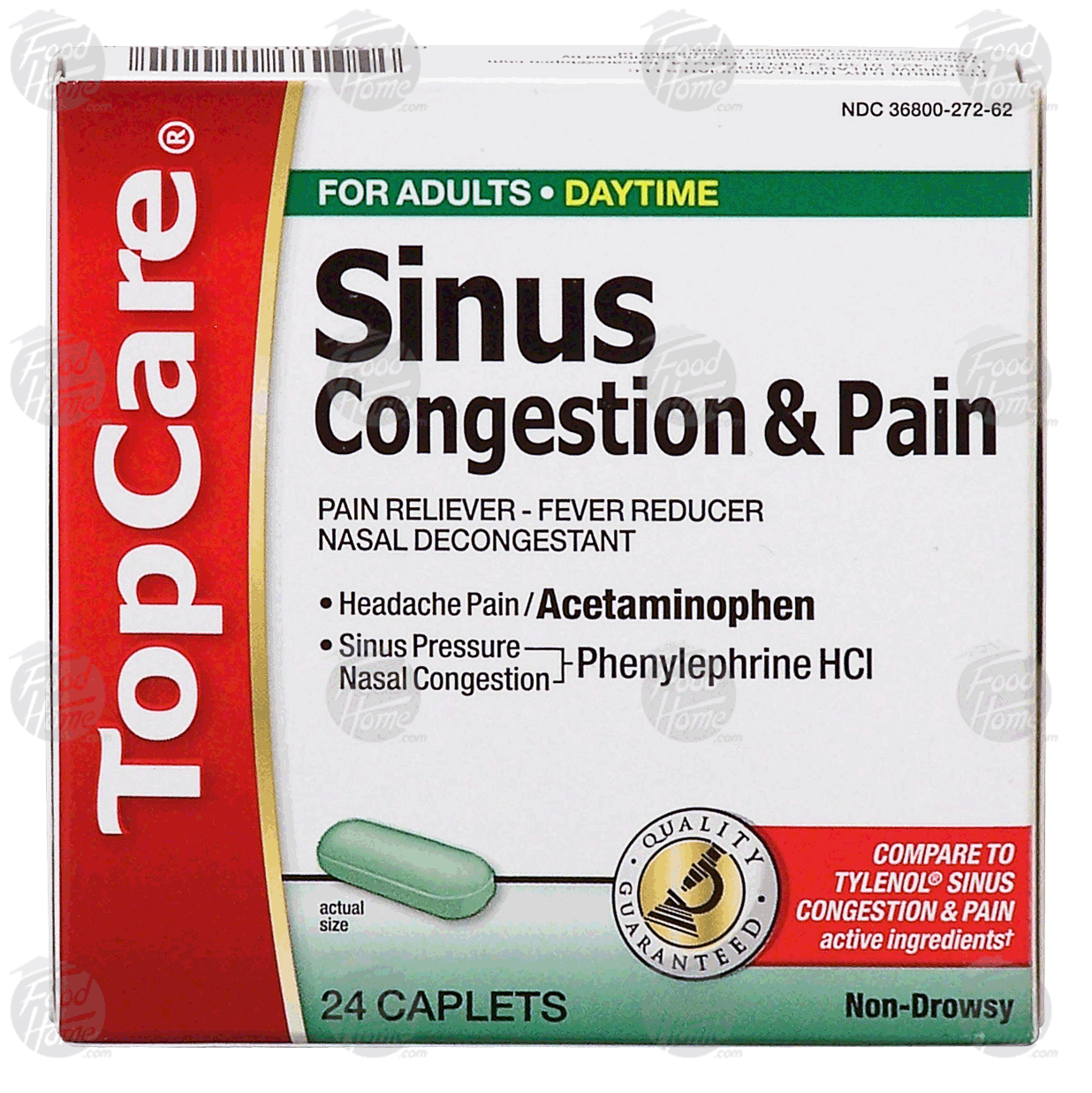 Top Care  sinus congestion & pain, acetaminophen and phenylephrine HCI, caplets Full-Size Picture